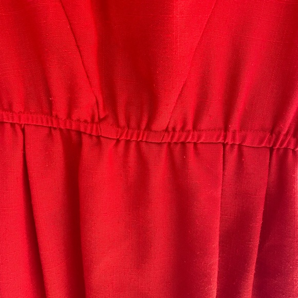 Vintage Red Short Sleeve Belted Pencil Sheath Midi Dress Size 12 - Picture 5 of 11